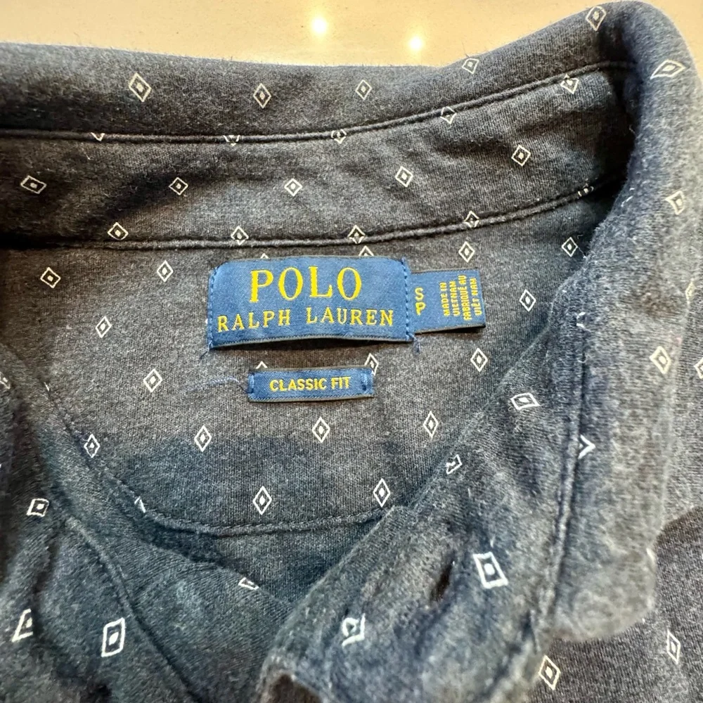 Polo Ralph Lauren Classic Fit Blue Diamond Print Polo Shirt Men’s Size Small
